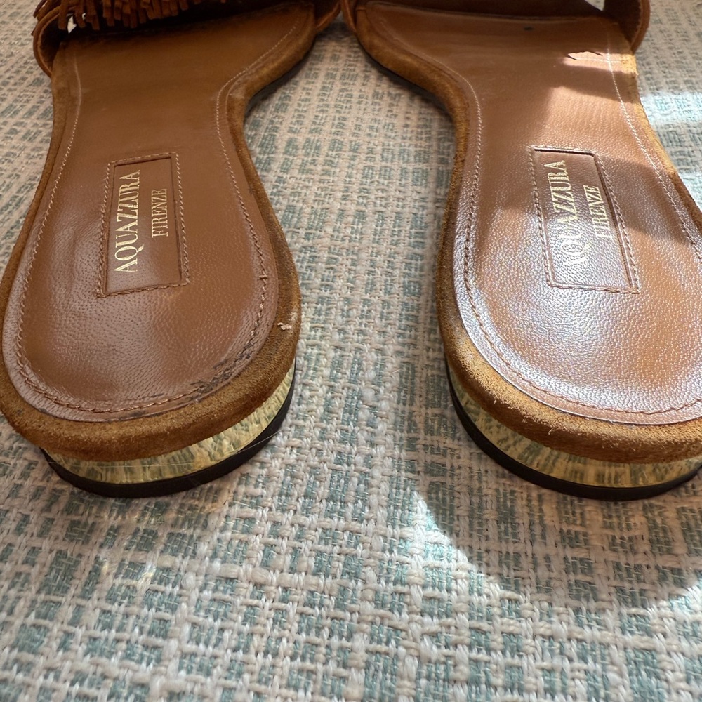 Aquazzura Tan Fringe wild thing Sandals - Picture 6 of 6